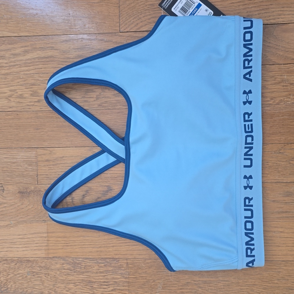 UNDER ARMOUR BRAND SIGNATURE WOMEN'S BLUE ATHLETIC SPORTS BRA SIZE XL